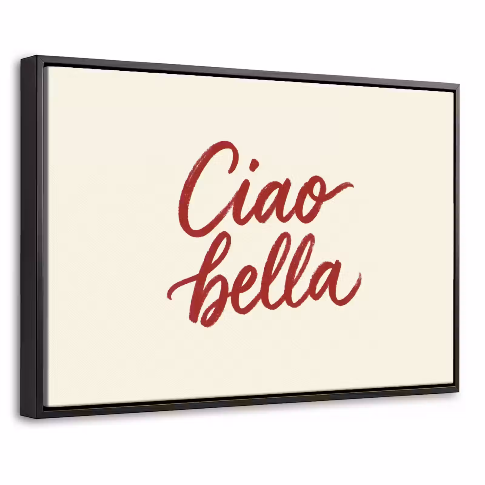 Canvas met lijst - Ciao bella - Rood - Wit - Minimalistisch — 1