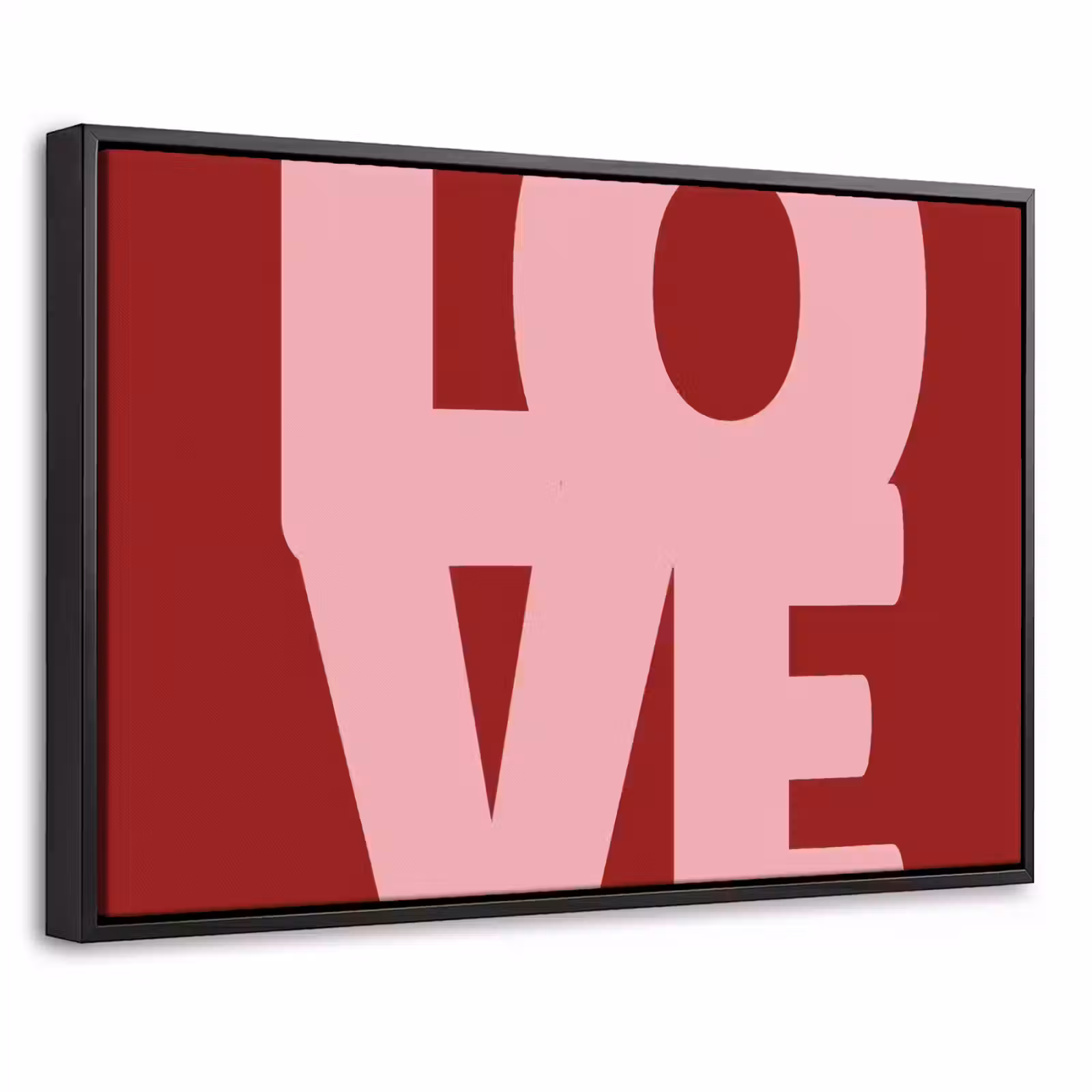 Canvas met lijst - Love - Rood - Blokletters — 1