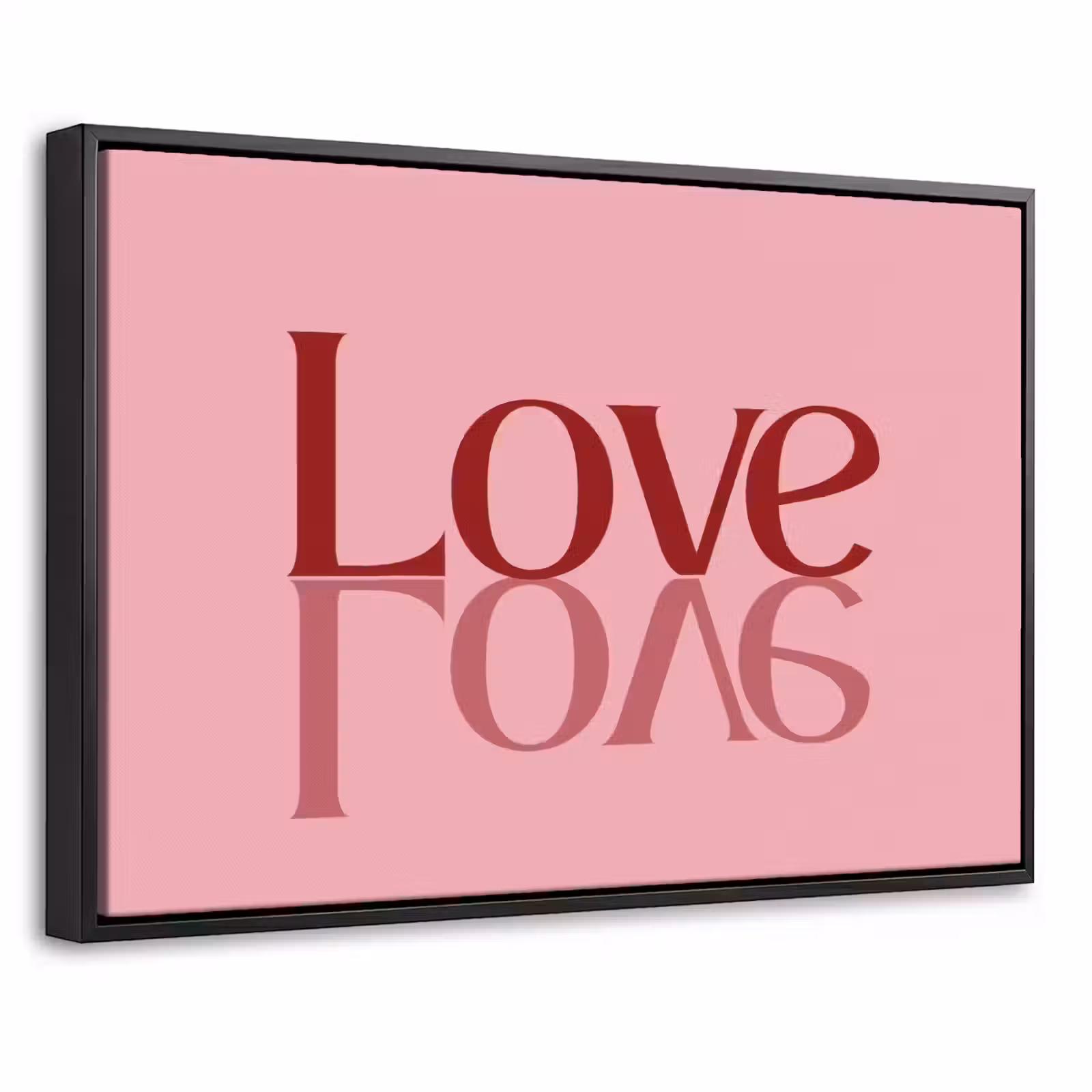 Canvas met lijst - Love - Roze - Spiegeling — 1
