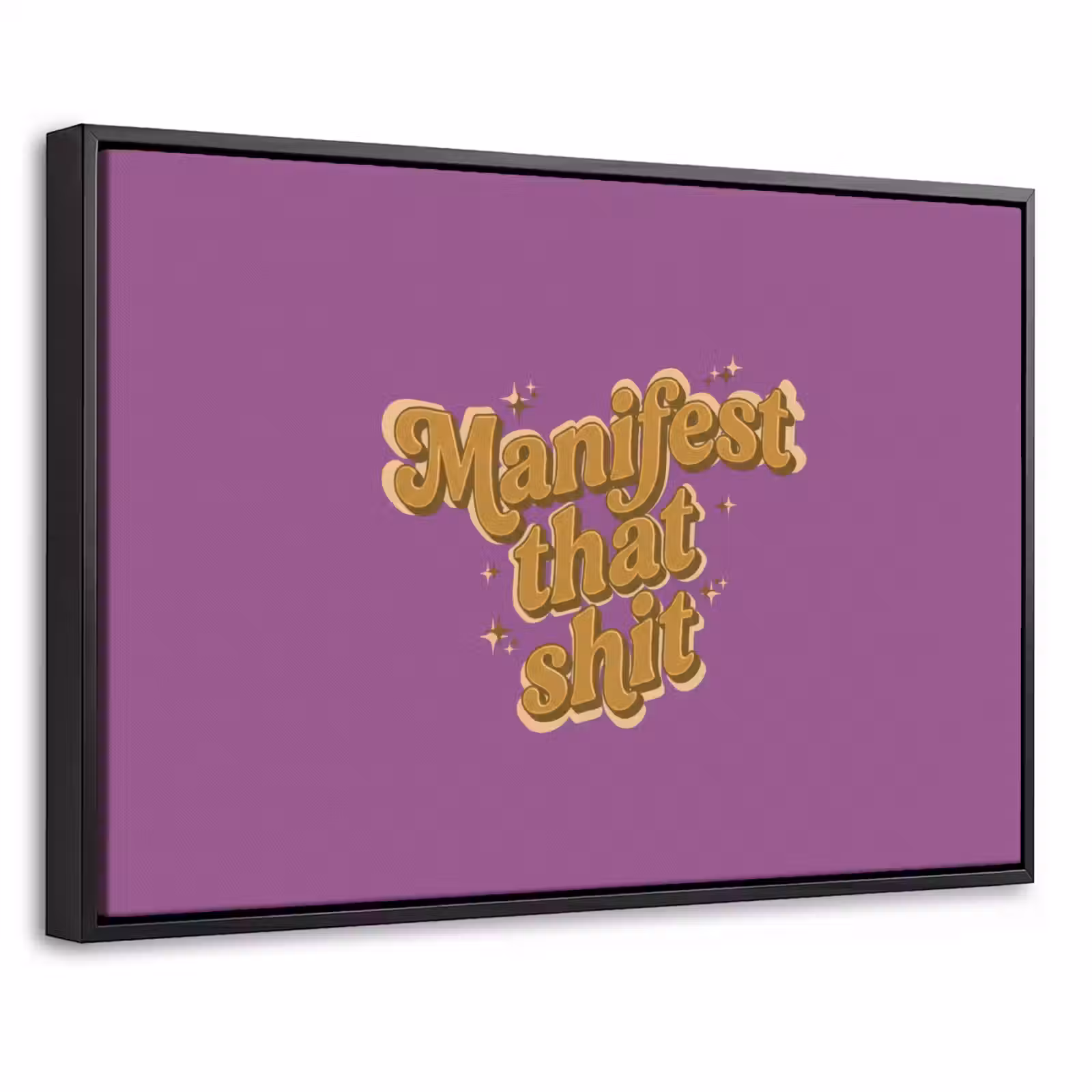 Canvas met lijst - Manifest that shit - Paars - Glitter — 1