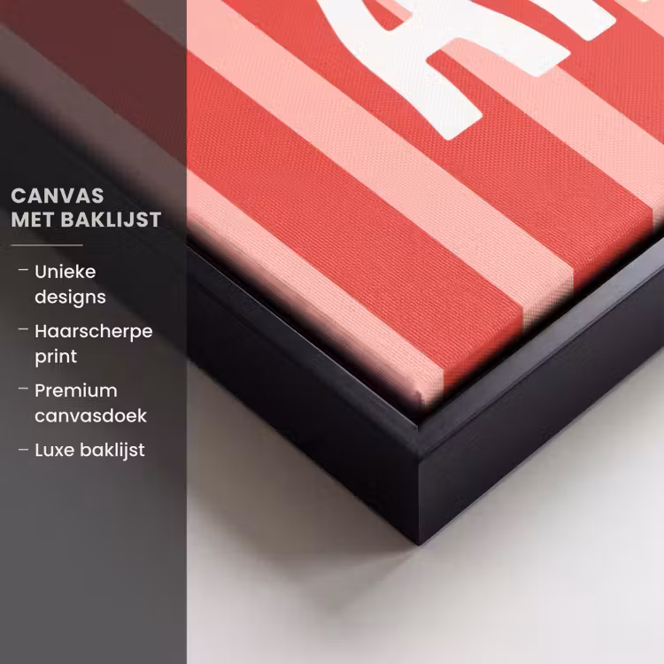 Canvas met lijst - Amor - Strepen - Rood - Roze — 5