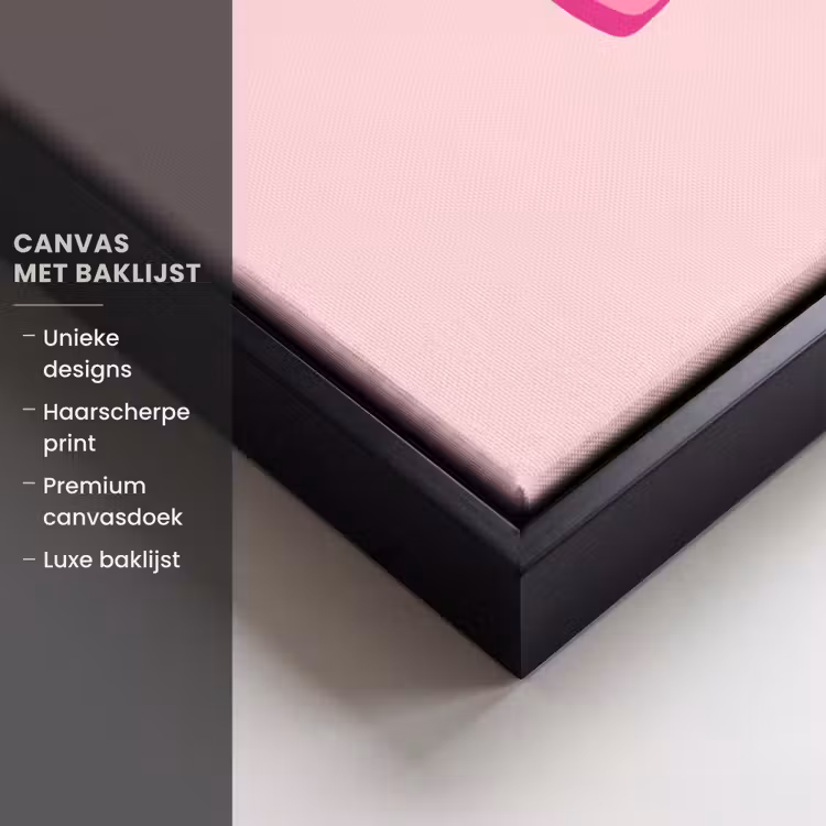 Canvas met lijst - Bisou - Roze - Dikke letters — 5