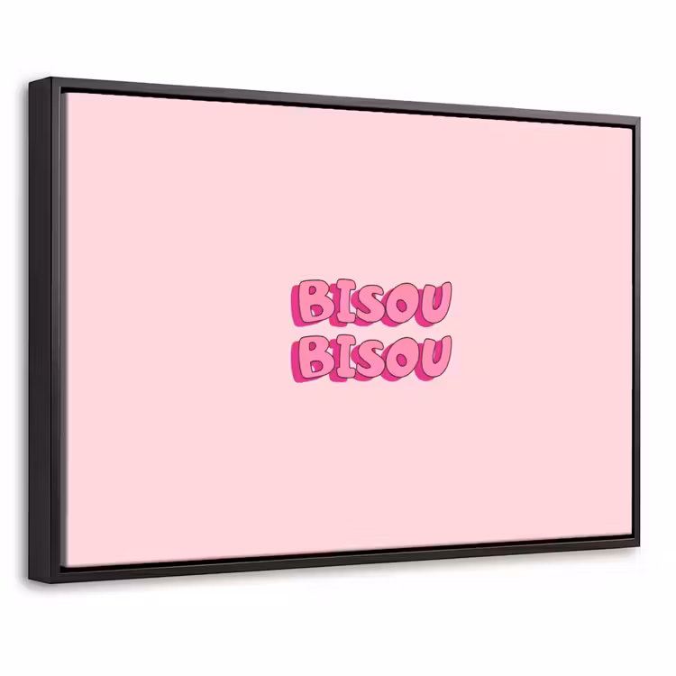 Canvas met lijst - Bisou - Roze - Schaduw — 1