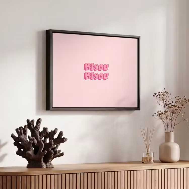 Canvas met lijst - Bisou - Roze - Schaduw — 6