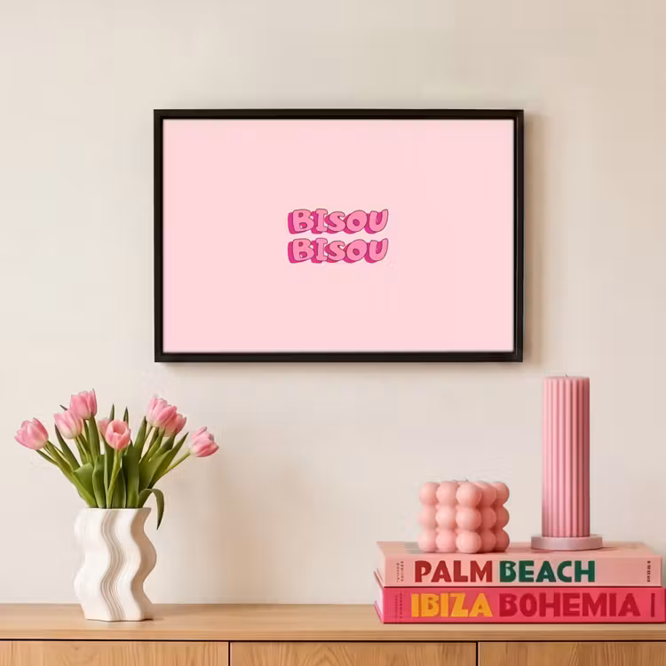 Canvas met lijst - Bisou - Roze - Schaduw — 8