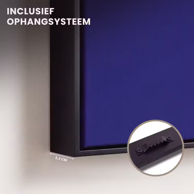 Canvas met lijst - Blauw - Geel - Fijn — 3