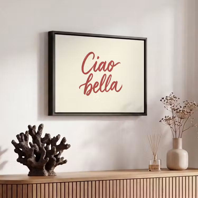 Canvas met lijst - Ciao bella - Rood - Wit - Minimalistisch — 6