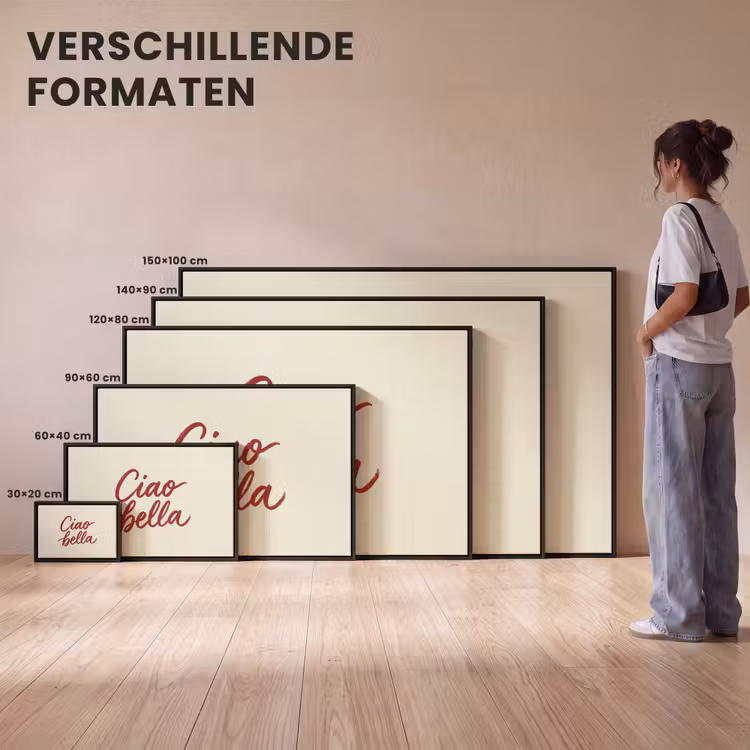 Canvas met lijst - Ciao bella - Rood - Wit - Minimalistisch — 7