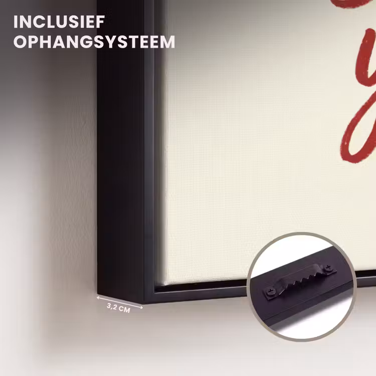 Canvas met lijst - Don't lose your fire - Rood - Wit - Minimalistisch — 3
