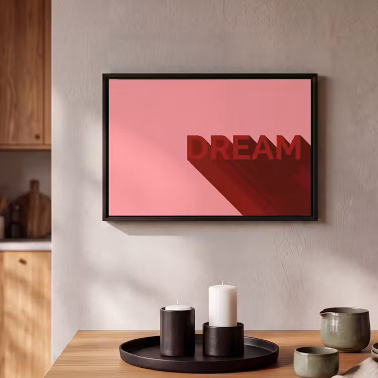 Canvas met lijst - Dream - 3D - Rood - Roze — 2