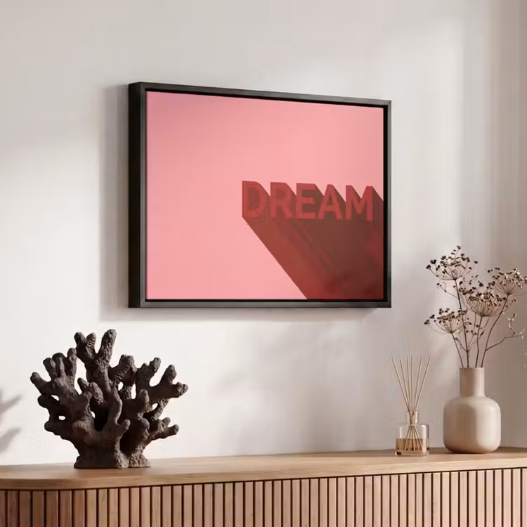 Canvas met lijst - Dream - 3D - Rood - Roze — 6