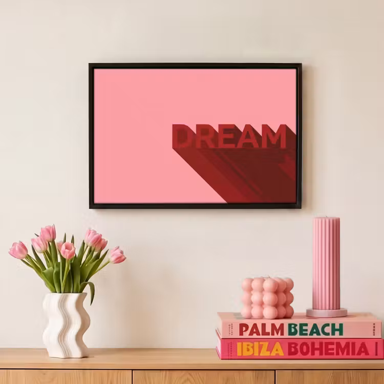 Canvas met lijst - Dream - 3D - Rood - Roze — 8