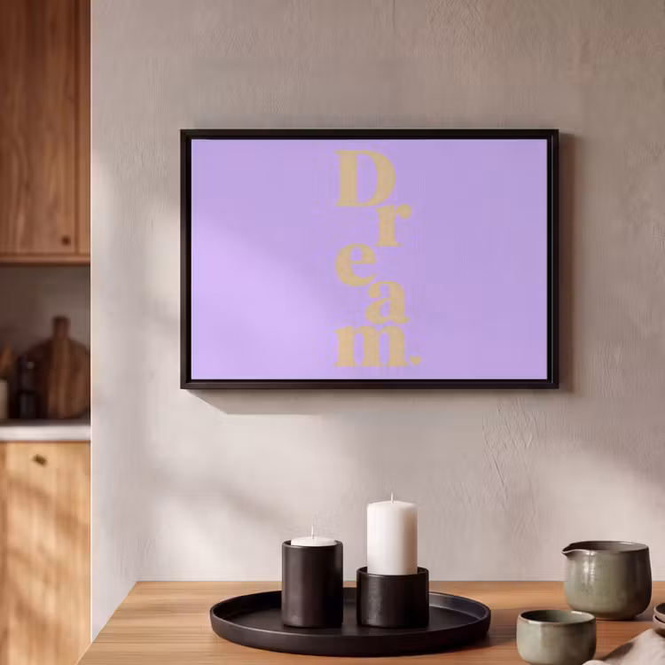 Canvas met lijst - Dream - Paars - Typografisch — 2