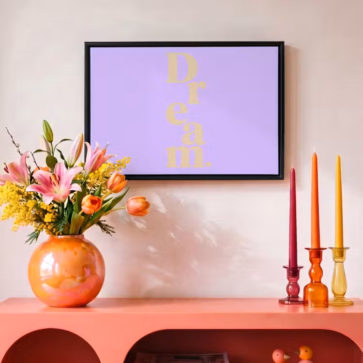 Canvas met lijst - Dream - Paars - Typografisch — 4