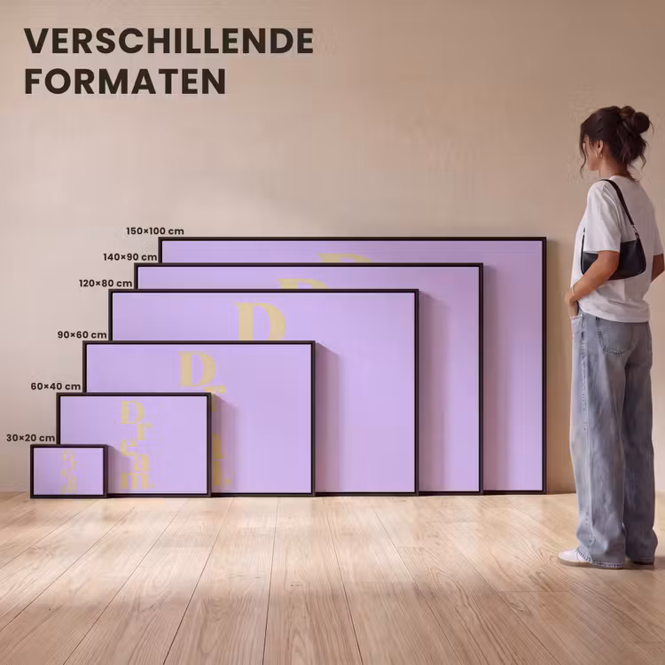 Canvas met lijst - Dream - Paars - Typografisch — 7