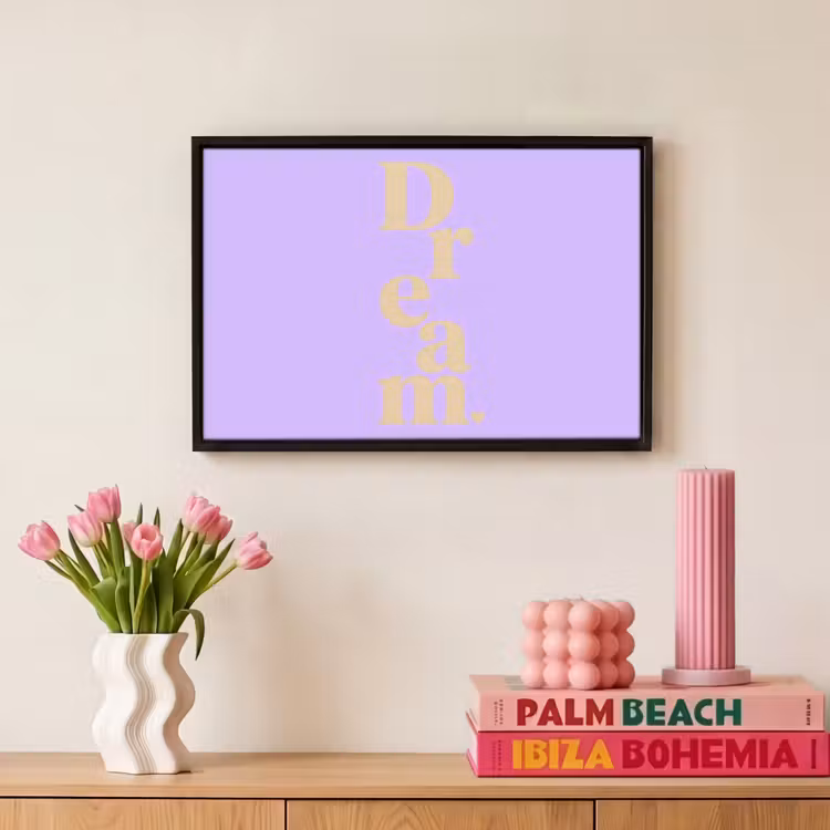 Canvas met lijst - Dream - Paars - Typografisch — 8