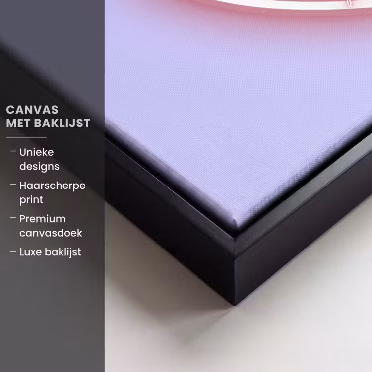 Canvas met lijst - I liked it so it's mine - Neon hart - Paars — 5