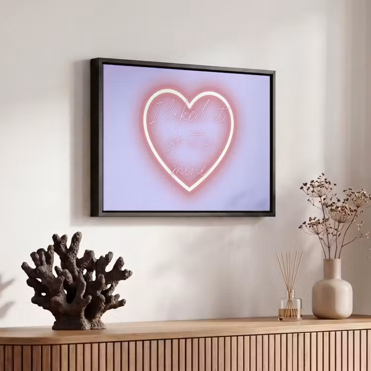 Canvas met lijst - I liked it so it's mine - Neon hart - Paars — 6