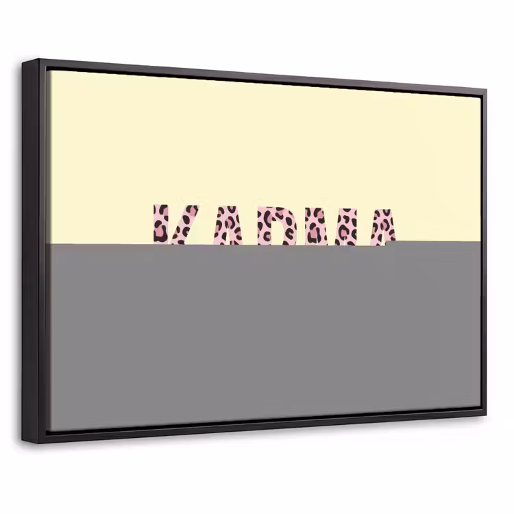 Canvas met lijst - Karma - Luipaardprint - Geel — 1