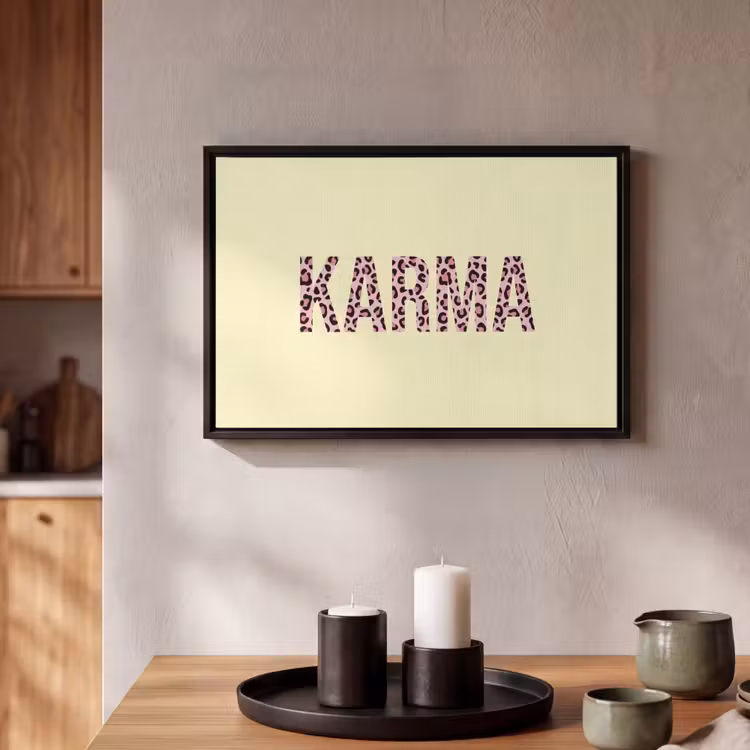 Canvas met lijst - Karma - Luipaardprint - Geel — 2