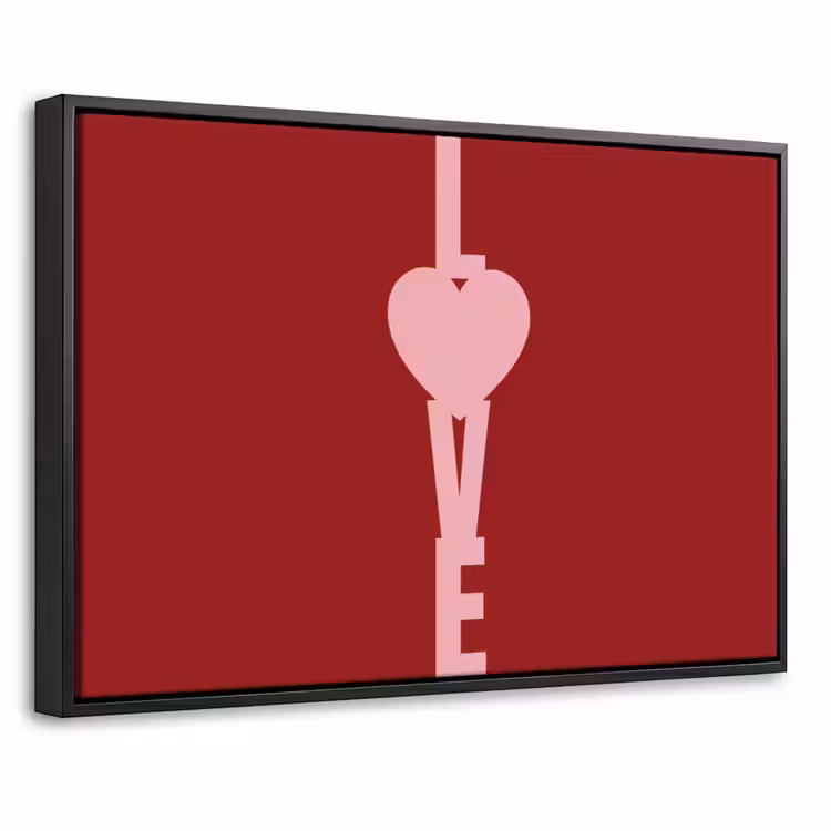 Canvas met lijst - Love - Hart - Rood — 1