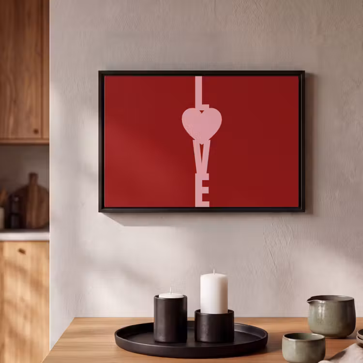 Canvas met lijst - Love - Hart - Rood — 2