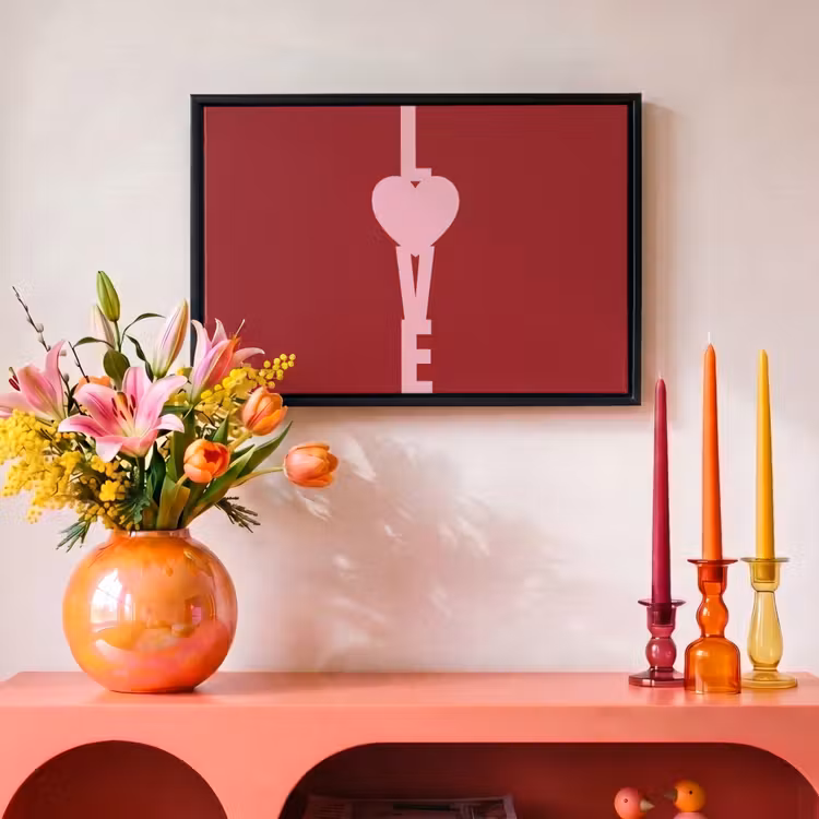 Canvas met lijst - Love - Hart - Rood — 4