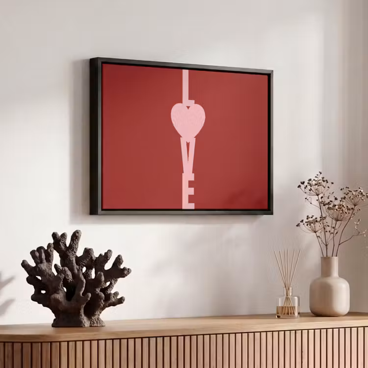 Canvas met lijst - Love - Hart - Rood — 6