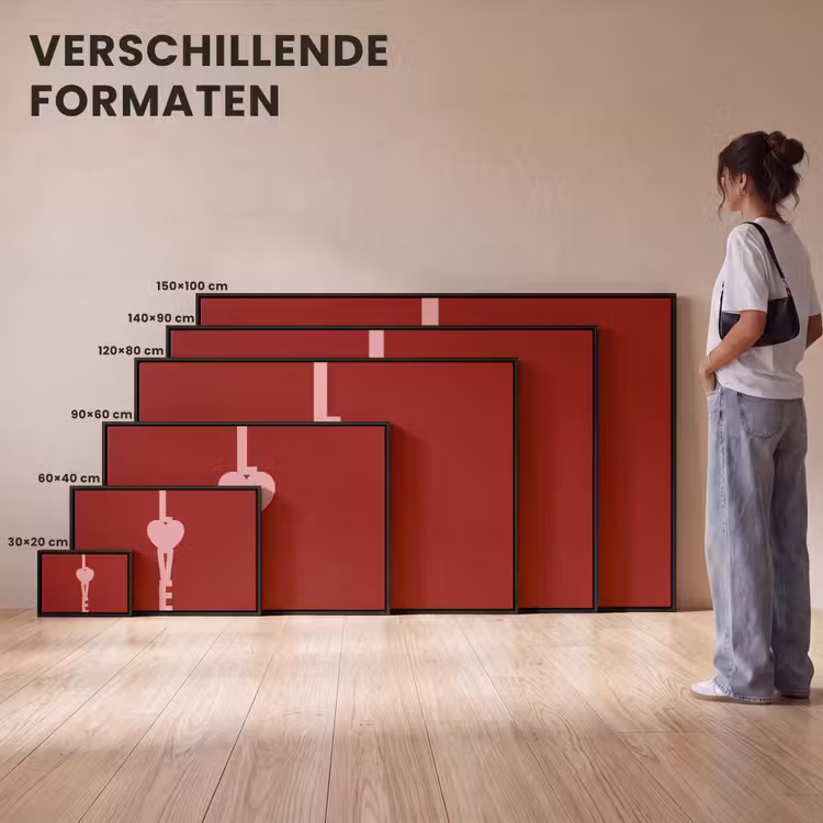 Canvas met lijst - Love - Hart - Rood — 7