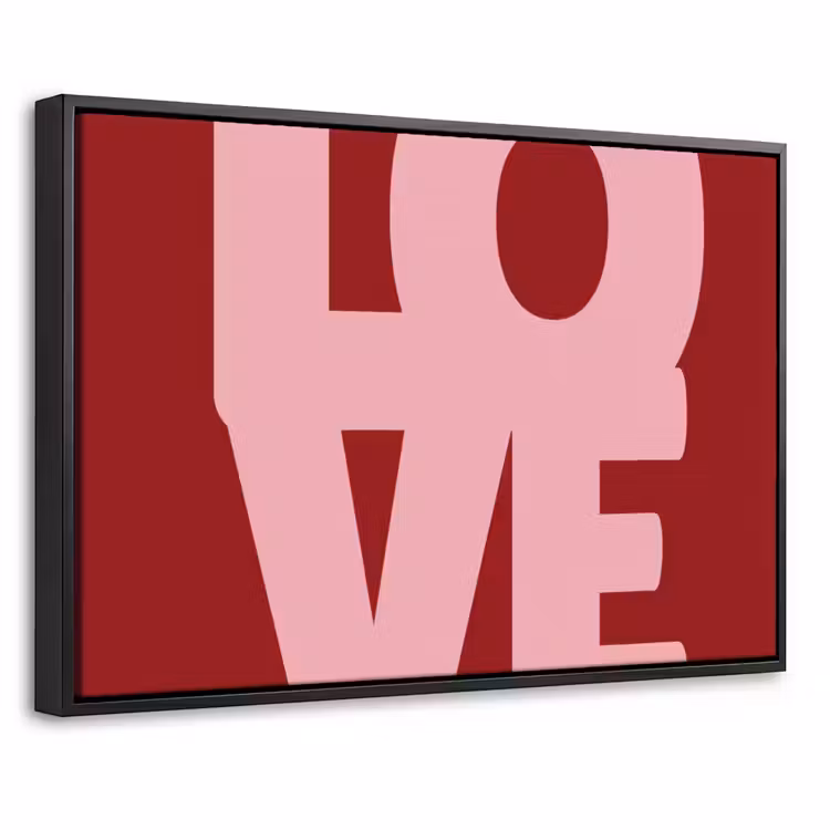 Canvas met lijst - Love - Rood - Blokletters — 1