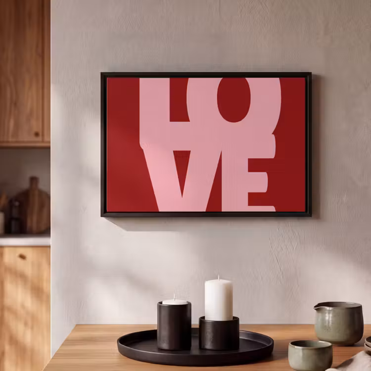 Canvas met lijst - Love - Rood - Blokletters — 2