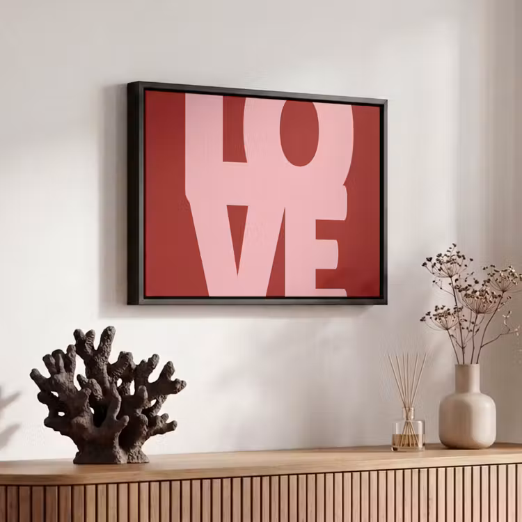 Canvas met lijst - Love - Rood - Blokletters — 6