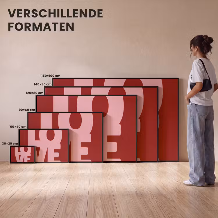 Canvas met lijst - Love - Rood - Blokletters — 7