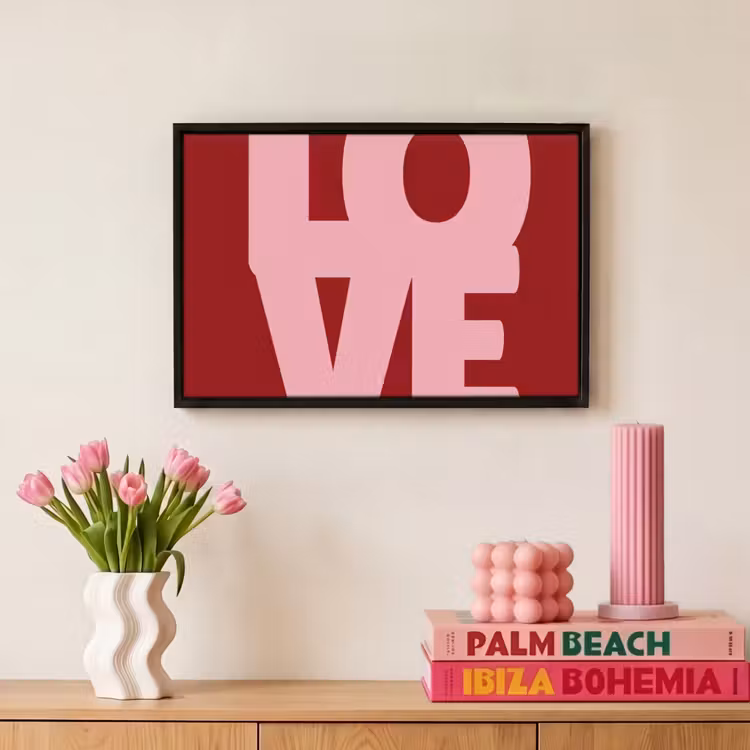 Canvas met lijst - Love - Rood - Blokletters — 8