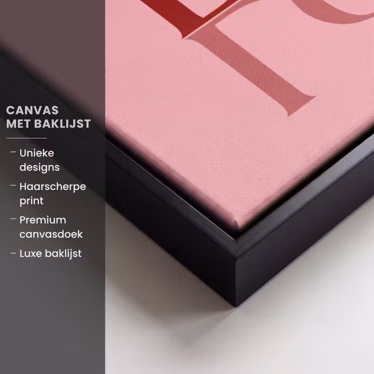 Canvas met lijst - Love - Roze - Spiegeling — 5