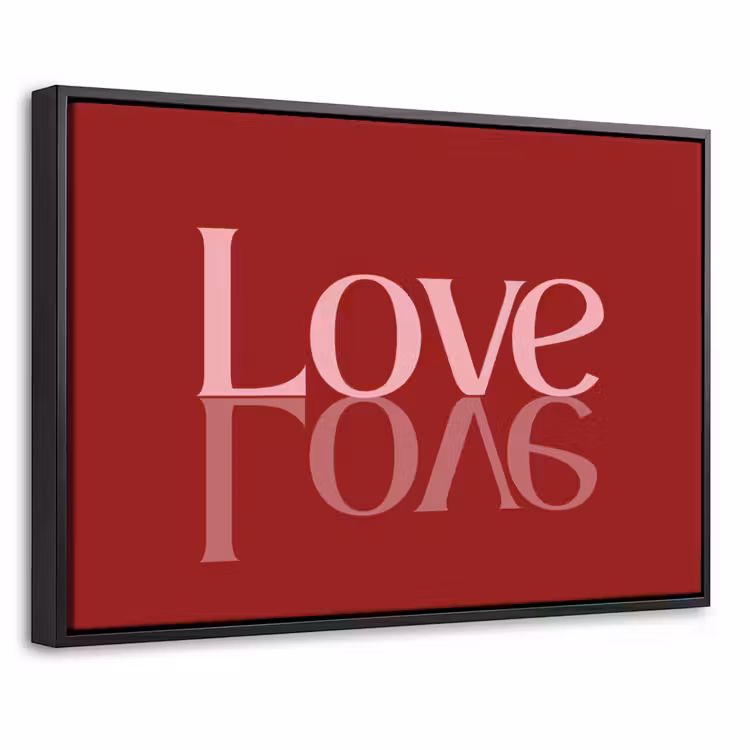 Canvas met lijst - Love - Spiegeling - Rood — 1