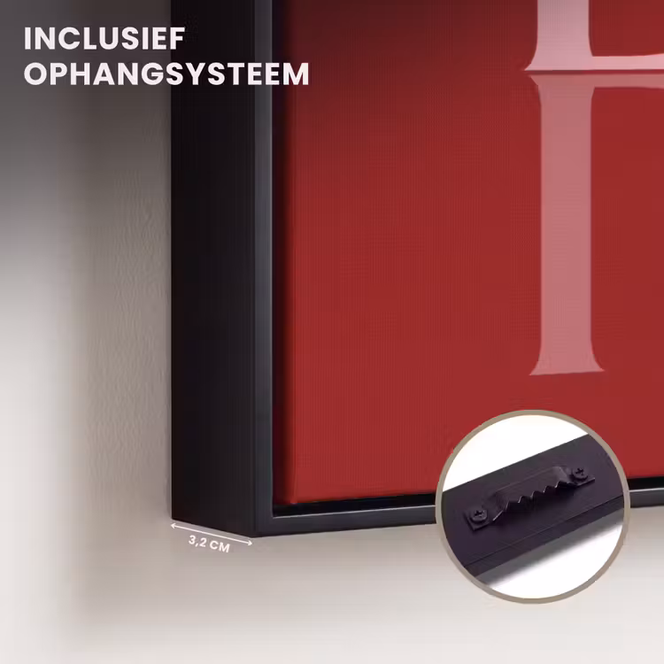 Canvas met lijst - Love - Spiegeling - Rood — 3