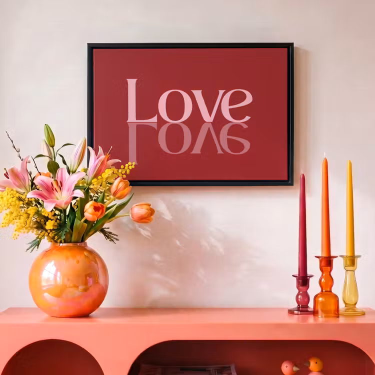Canvas met lijst - Love - Spiegeling - Rood — 4