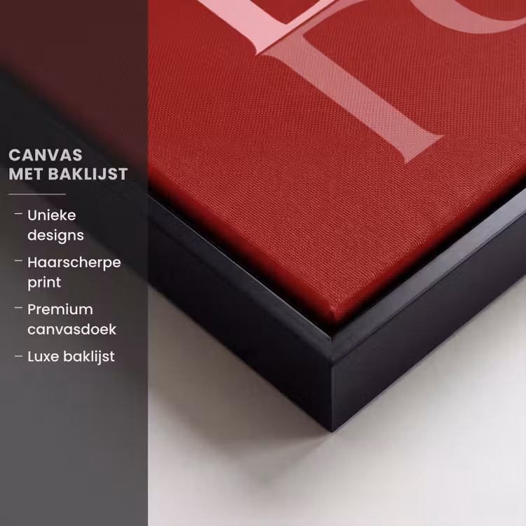 Canvas met lijst - Love - Spiegeling - Rood — 5