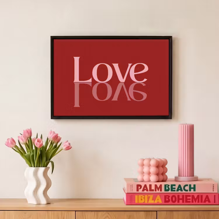 Canvas met lijst - Love - Spiegeling - Rood — 8