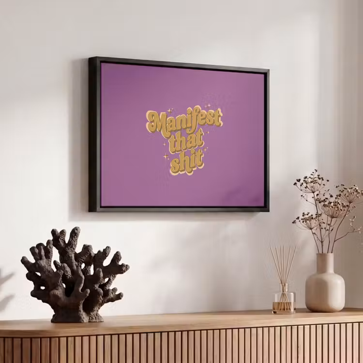 Canvas met lijst - Manifest that shit - Paars - Glitter — 6