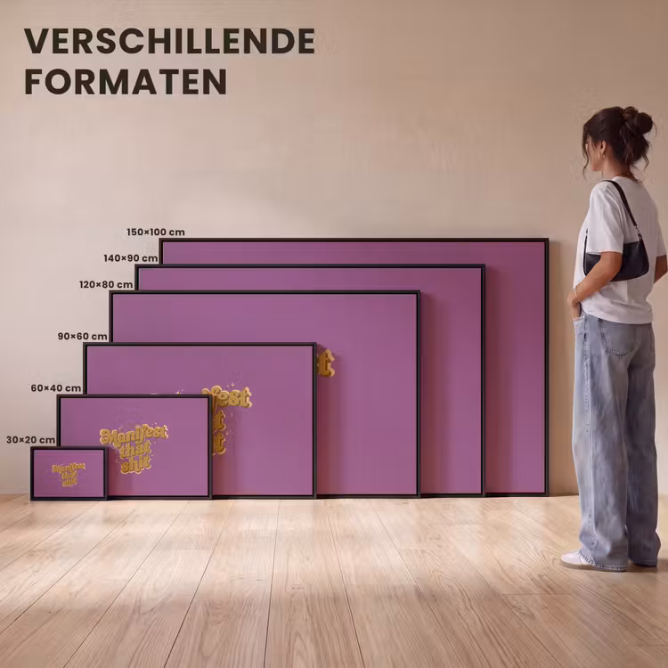 Canvas met lijst - Manifest that shit - Paars - Glitter — 7