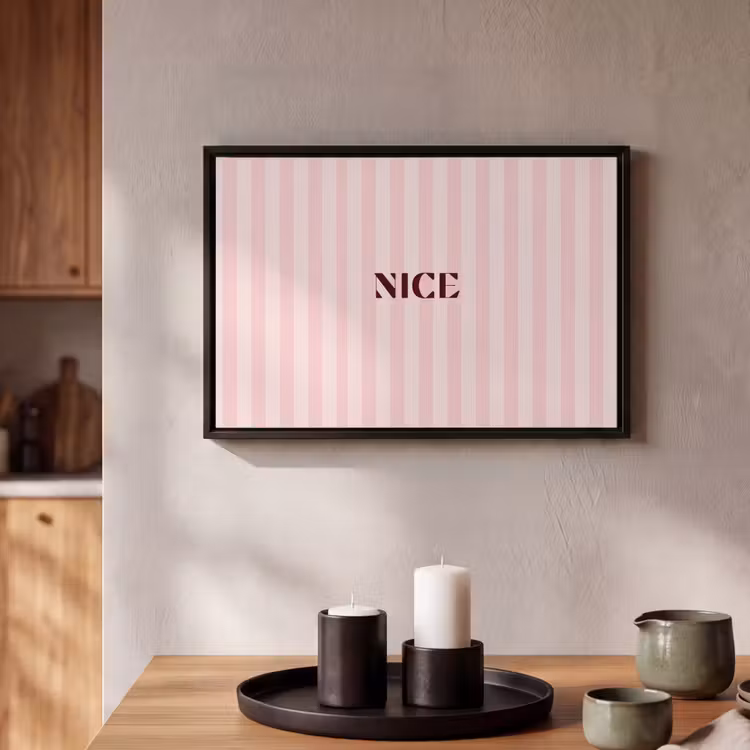 Canvas met lijst - Nice - Strepen - Roze — 2