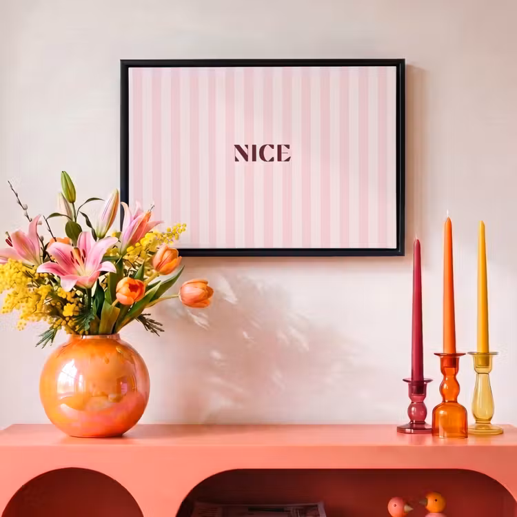 Canvas met lijst - Nice - Strepen - Roze — 4