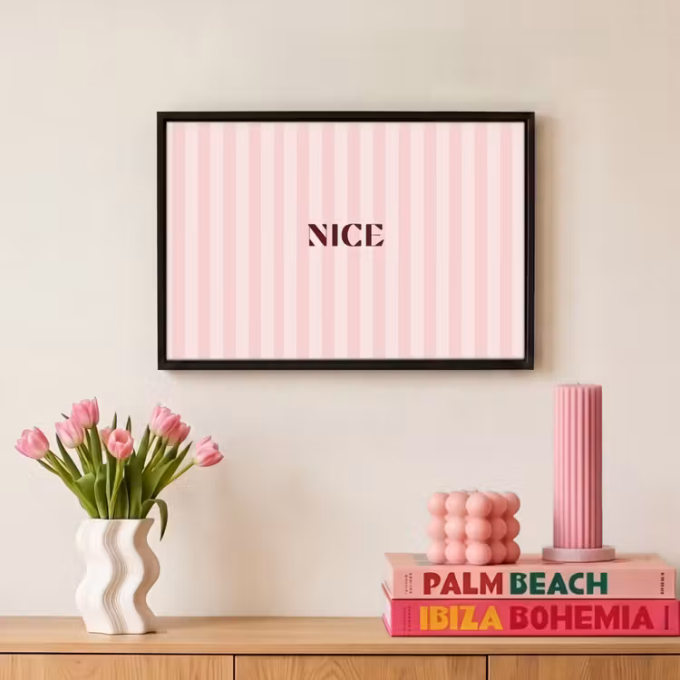 Canvas met lijst - Nice - Strepen - Roze — 8