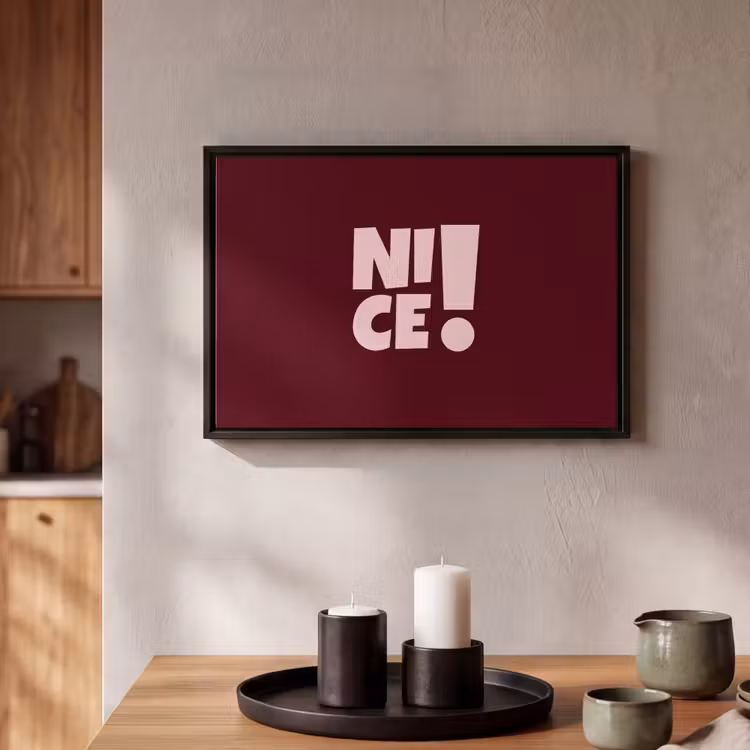 Canvas met lijst - Nice - Uitroepteken - Rood — 2