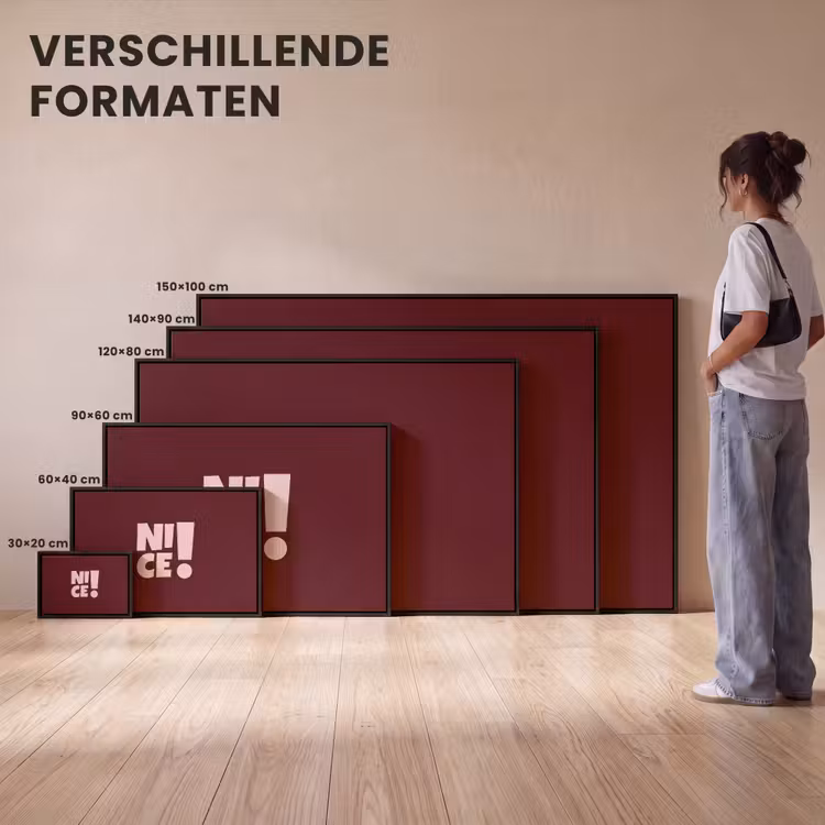Canvas met lijst - Nice - Uitroepteken - Rood — 7