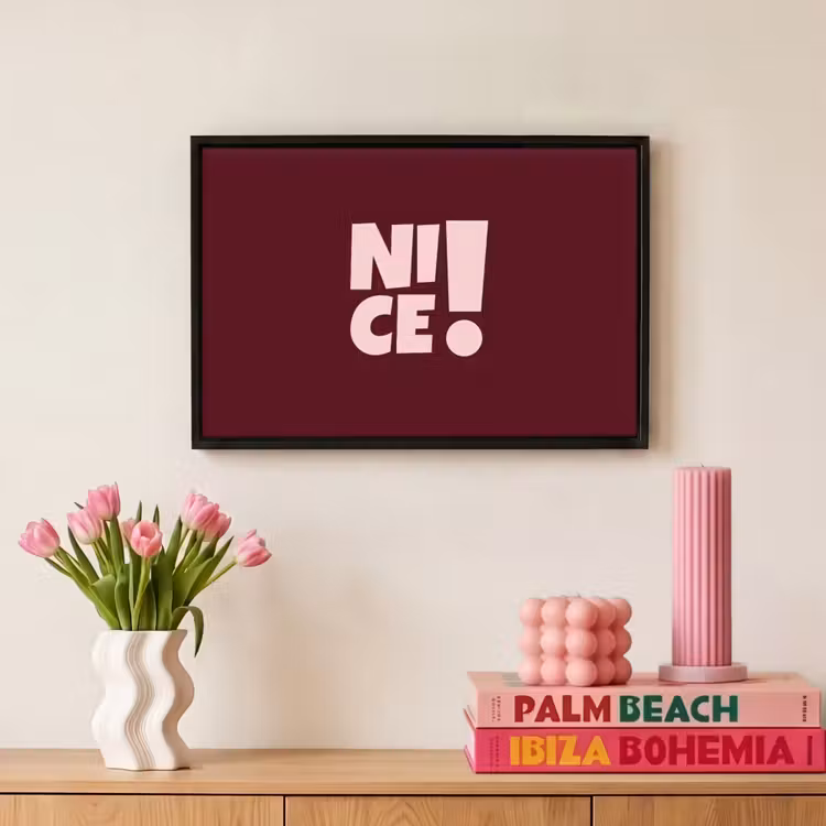 Canvas met lijst - Nice - Uitroepteken - Rood — 8