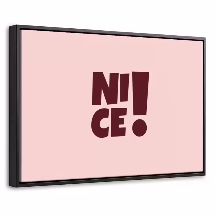 Canvas met lijst - Nice - Uitroepteken - Roze — 1