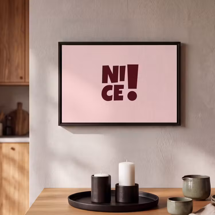 Canvas met lijst - Nice - Uitroepteken - Roze — 2